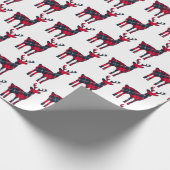 Papier Cadeau Papier d'enveloppement de cerfs de Noël Tartan (Coin)