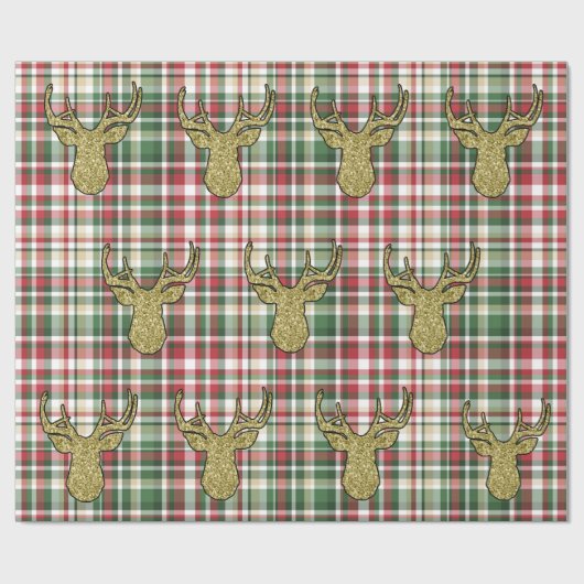 Papier Cadeau Papier d'enveloppement de cerfs de tarte de Noël X (Plat)
