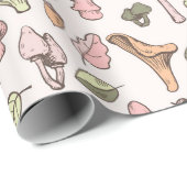 Papier Cadeau Papier d'enveloppement de champignons (Coin rond)