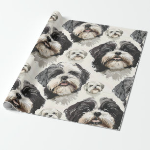 Papier Cadeau Papier d'enveloppement de charme Shih Tzu