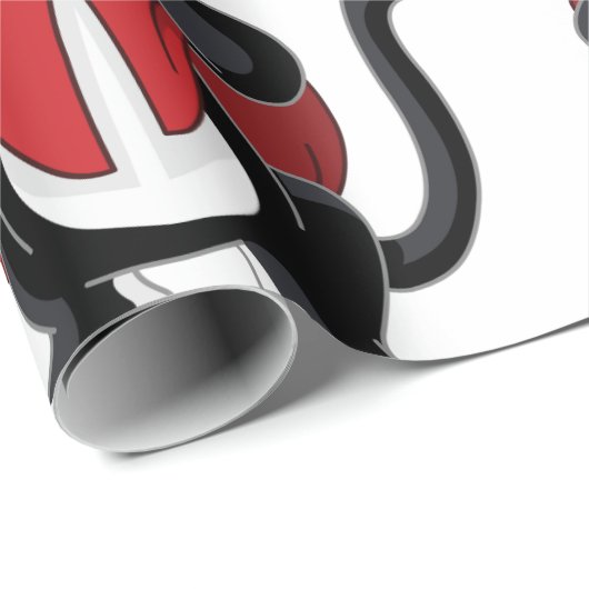 Papier Cadeau Papier d'enveloppement de chat Vampire Terrifié (Coin rond)