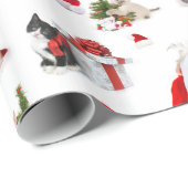 Papier Cadeau Papier d'enveloppement de chatons de Noël adorable (Coin rond)