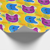 Papier Cadeau Papier d'enveloppement de chats adorables (Coin)