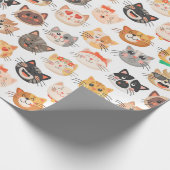 Papier Cadeau Papier d'enveloppement de chats adorables (Coin)