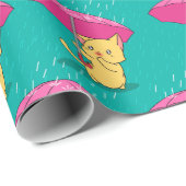 Papier Cadeau Papier d'enveloppement de chats adorables (Coin rond)