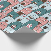 Papier Cadeau Papier d'enveloppement de chats adorables (Coin)