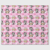 Papier Cadeau Papier d'enveloppement de chats adorables (Plat)