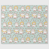 Papier Cadeau Papier d'enveloppement de chats adorables (Plat)