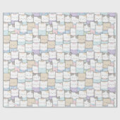 Papier Cadeau Papier d'enveloppement de chats adorables (Plat)