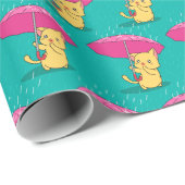 Papier Cadeau Papier d'enveloppement de chats adorables (Coin rond)