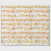 Papier Cadeau Papier d'enveloppement de chats adorables (Plat)