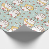 Papier Cadeau Papier d'enveloppement de chats adorables (Coin)