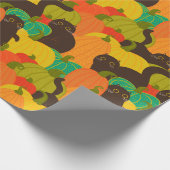 Papier Cadeau Papier d'enveloppement de chats citrouilles (Coin)