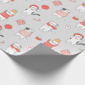 Papier Cadeau Papier d'enveloppement de chats de Noël (Coin)