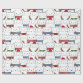 Papier Cadeau Papier d'enveloppement de chats de Noël (Plat)