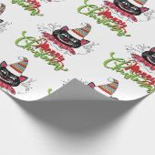 Papier Cadeau Papier d'enveloppement de chats de Noël (Coin)