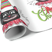 Papier Cadeau Papier d'enveloppement de chats de Noël (Coin rond)