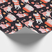 Papier Cadeau Papier d'enveloppement de chats de Noël (Coin)