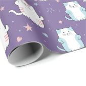 Papier Cadeau Papier d'enveloppement de chats mignons (Coin rond)