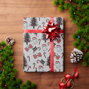 Papier Cadeau Papier d'enveloppement de chats pour fantôme et va