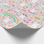 Papier Cadeau Papier d'enveloppement de chats Unicorn (Coin)