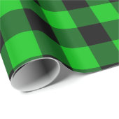 Papier Cadeau Papier d'enveloppement de chèque vert noir Design (Coin rond)