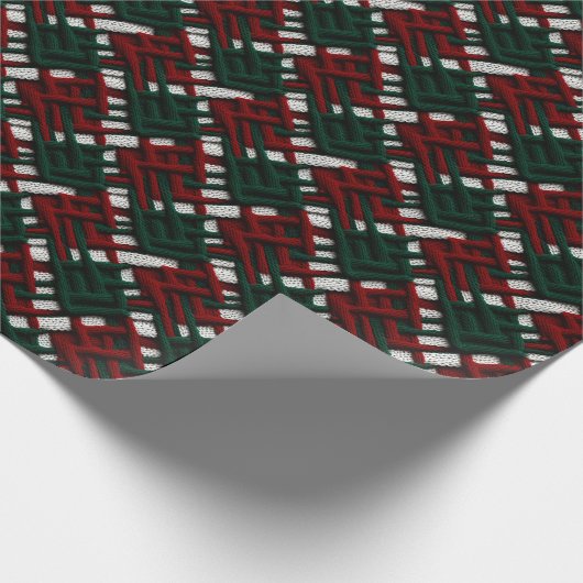 Papier Cadeau Papier d'enveloppement de chèques de Noël vert et (Coin)