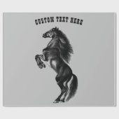 Papier Cadeau Papier d'enveloppement de cheval noir avec texte p (Plat)