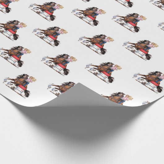 Papier Cadeau Papier d'enveloppement de chevaux (Coin)