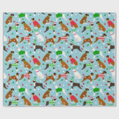 Papier Cadeau Papier d'enveloppement de chien de boîte de Noël (Plat)