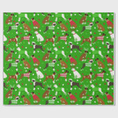 Papier Cadeau Papier d'enveloppement de chien de boîte de Noël (Plat)