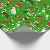 Papier Cadeau Papier d'enveloppement de chien de boîte de Noël (Coin)