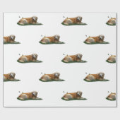 Papier Cadeau Papier d'enveloppement de chiens de races mixtes d (Plat)