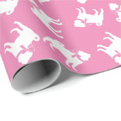 Papier Cadeau Papier d'enveloppement de chiot carlin (Coin rond)