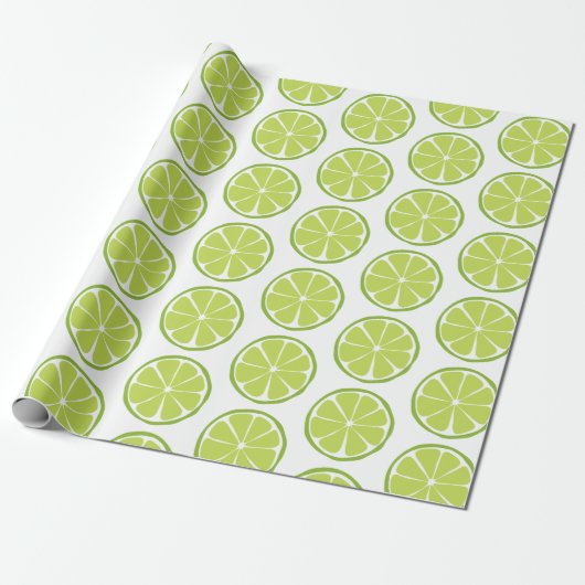 Papier Cadeau Papier d'enveloppement de citron vert (Déroulé)