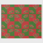 Papier Cadeau Papier d'enveloppement de coeur de Noël (Plat)