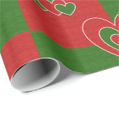 Papier Cadeau Papier d'enveloppement de coeur de Noël (Coin rond)