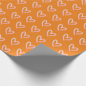 Papier Cadeau Papier d'enveloppement de coeur rose orange (Coin)