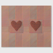 Papier Cadeau Papier d'enveloppement de coeur rouge (Plat)