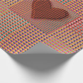 Papier Cadeau Papier d'enveloppement de coeur rouge (Coin)