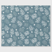 Papier Cadeau Papier d'enveloppement de corail bleu et blanc (Plat)