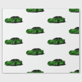 Papier Cadeau Papier d'enveloppement de corvette C6 vert (Plat)