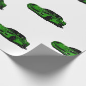 Papier Cadeau Papier d'enveloppement de corvette C6 vert (Coin)