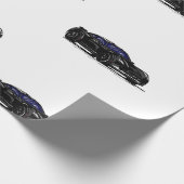 Papier Cadeau Papier d'enveloppement de corvette C7 noir (Coin)