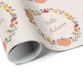 Papier Cadeau Papier d'enveloppement de couronne d'automne (Coin rond)