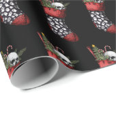 Papier Cadeau Papier d'enveloppement de crâne déplaisant (Coin rond)