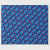 Papier Cadeau Papier d'enveloppement de crâne rouge blanc (Plat)