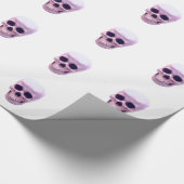 Papier Cadeau Papier d'enveloppement de crâne violet violet blan (Coin)