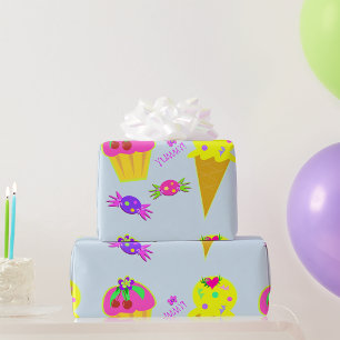 Papier Cadeau Papier D'Enveloppement De Crème De Glace Et De Cup