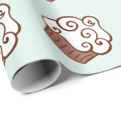 Papier Cadeau Papier d'enveloppement de cupcake à la menthe (Coin rond)